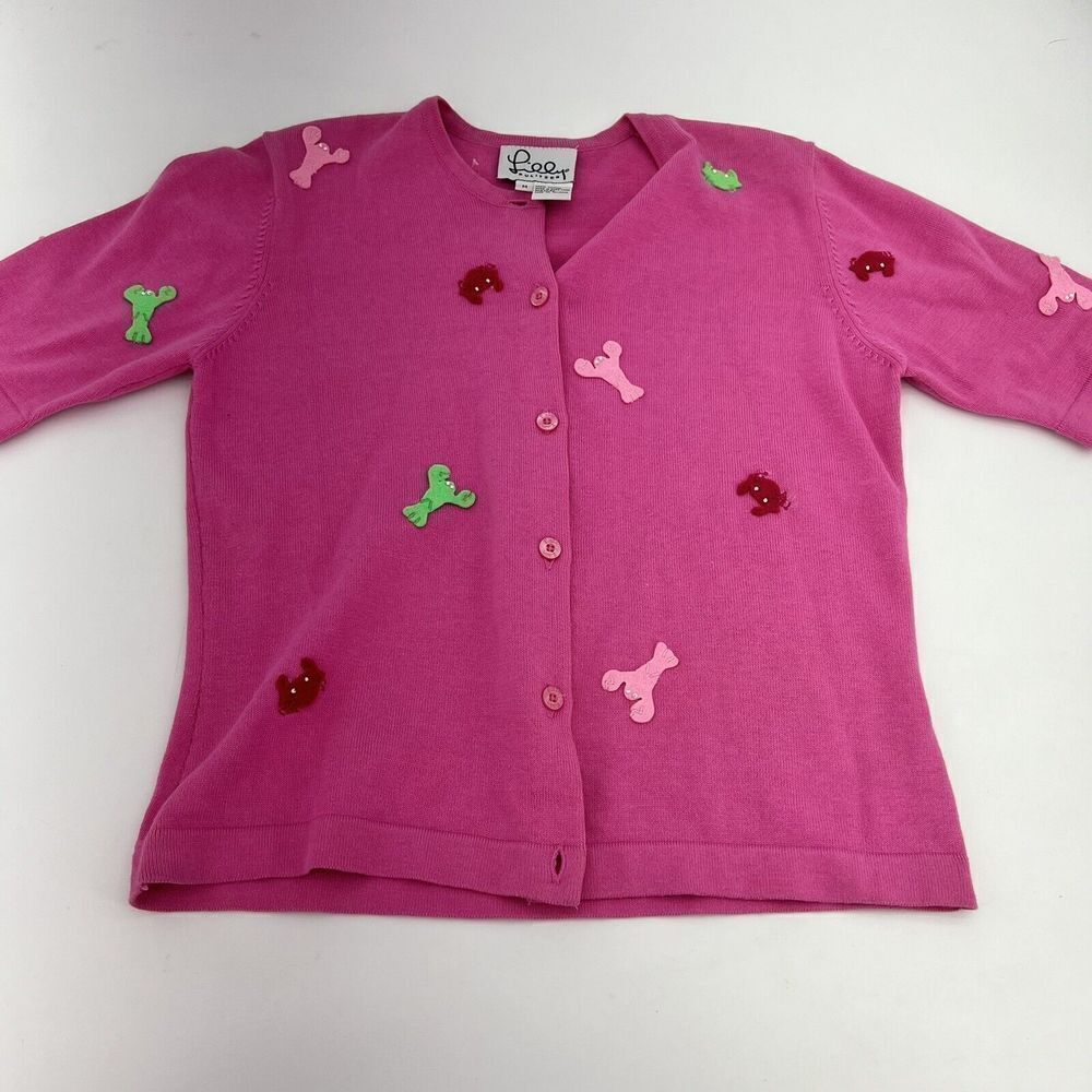 Lilly Pulitzer VTG Pink Crab Cardigan Girls Size Medium